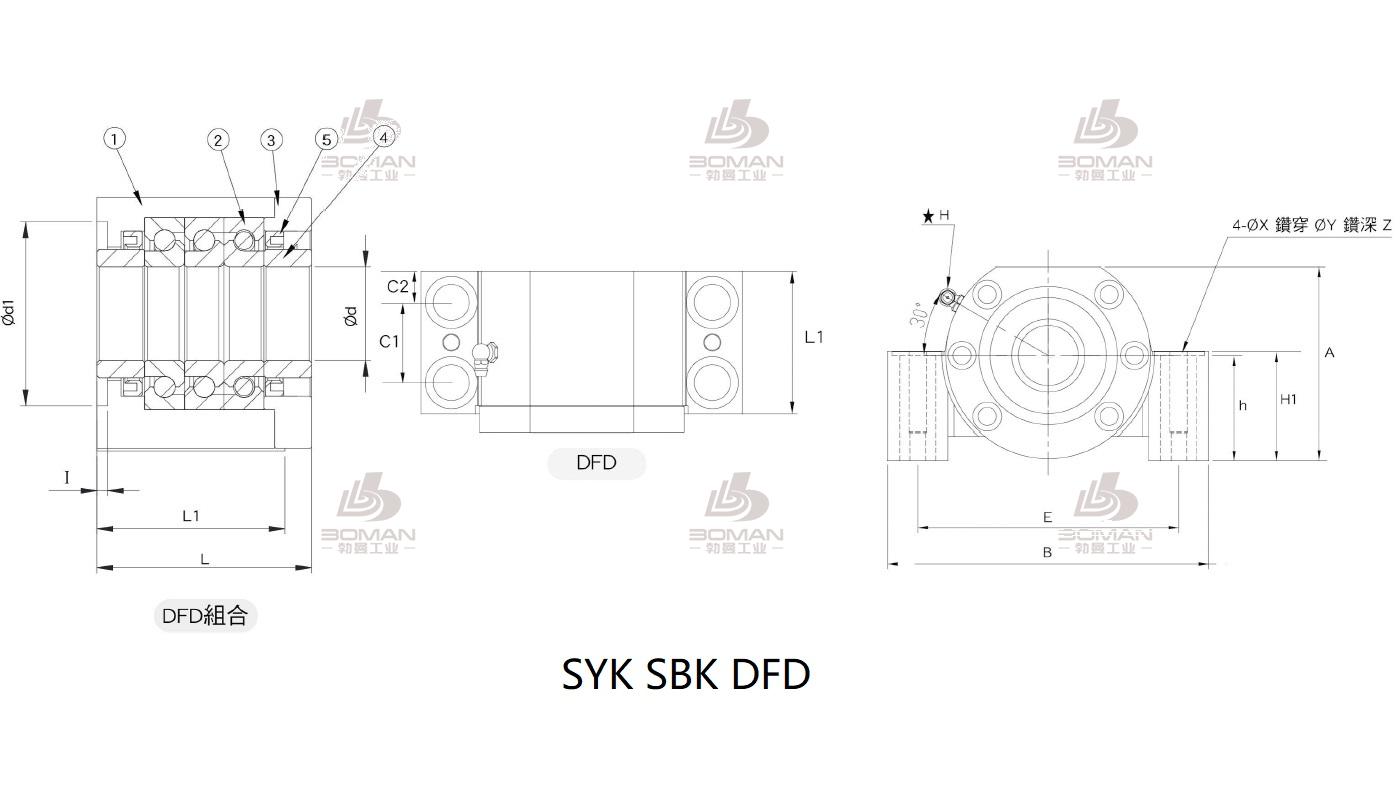 SYK SBK35DFD syk丝杆支撑座3d